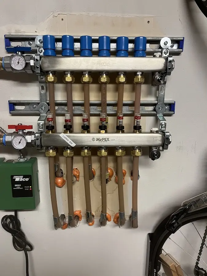 Plumber performing Gas Leak Detection at a residential property in Bemidji